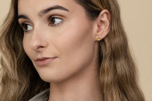 Load image into Gallery viewer, Citrine Trillion Stud Earrings