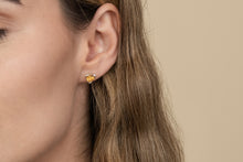 Load image into Gallery viewer, Citrine Trillion Stud Earrings