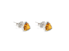 Load image into Gallery viewer, Citrine Trillion Stud Earrings