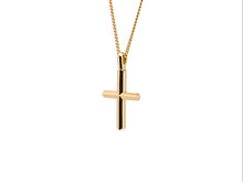 Load image into Gallery viewer, Gold Faceted Cross Pendant