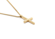 Load image into Gallery viewer, Gold Faceted Cross Pendant