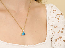 Load image into Gallery viewer, Triangular Swiss-Topaz & Diamond Pendant