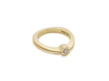 Load image into Gallery viewer, Delicate Diamond Split Ring, Yellow Gold
