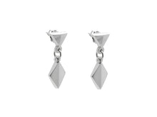 Load image into Gallery viewer, Faceted Diamond Dangly Earrings