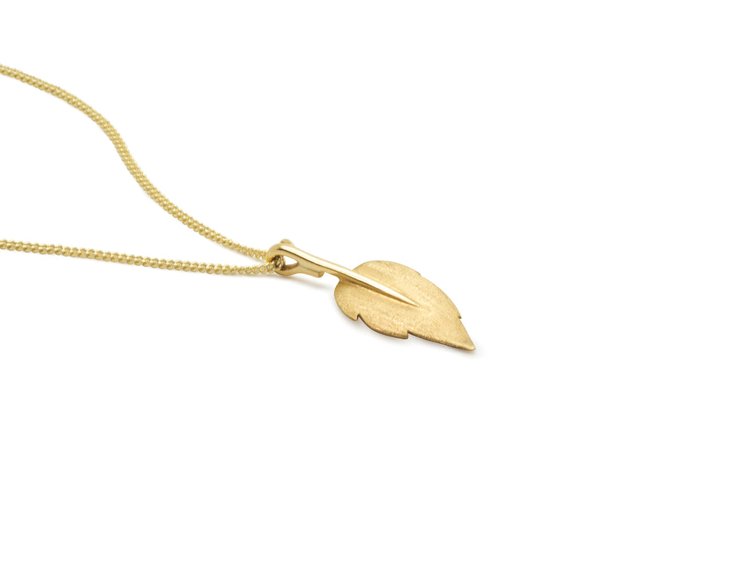 Gold Textured Leaf Pendant