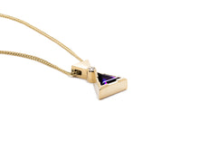Load image into Gallery viewer, Triangular Amethyst & Diamond Pendant
