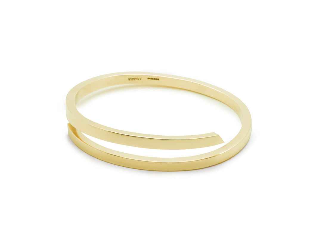 Gold Crossover Bangle, 4mm