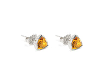 Load image into Gallery viewer, Citrine Trillion Stud Earrings
