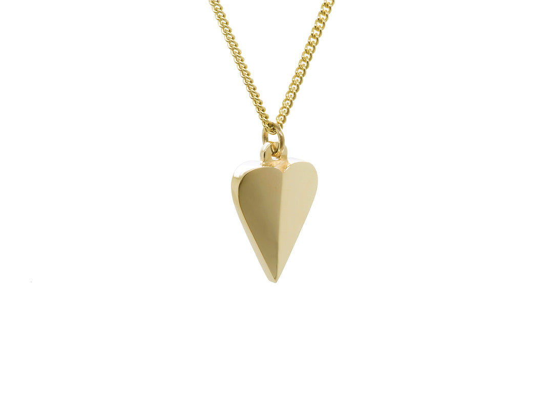 Gold Faceted Heart Pendant