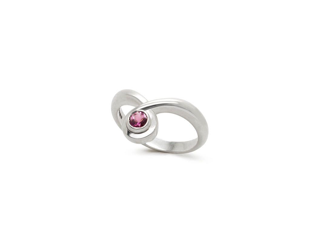Pink Tourmaline Wishbone Ring
