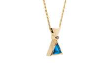 Load image into Gallery viewer, Triangular Swiss-Topaz &amp; Diamond Pendant
