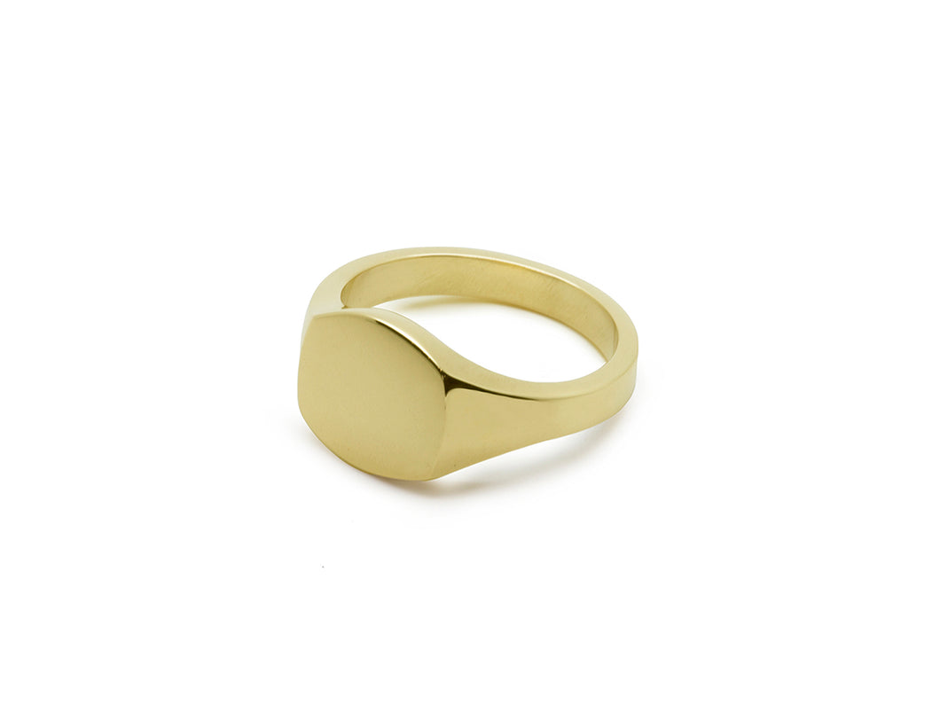 Gold Rounded Square top Signet